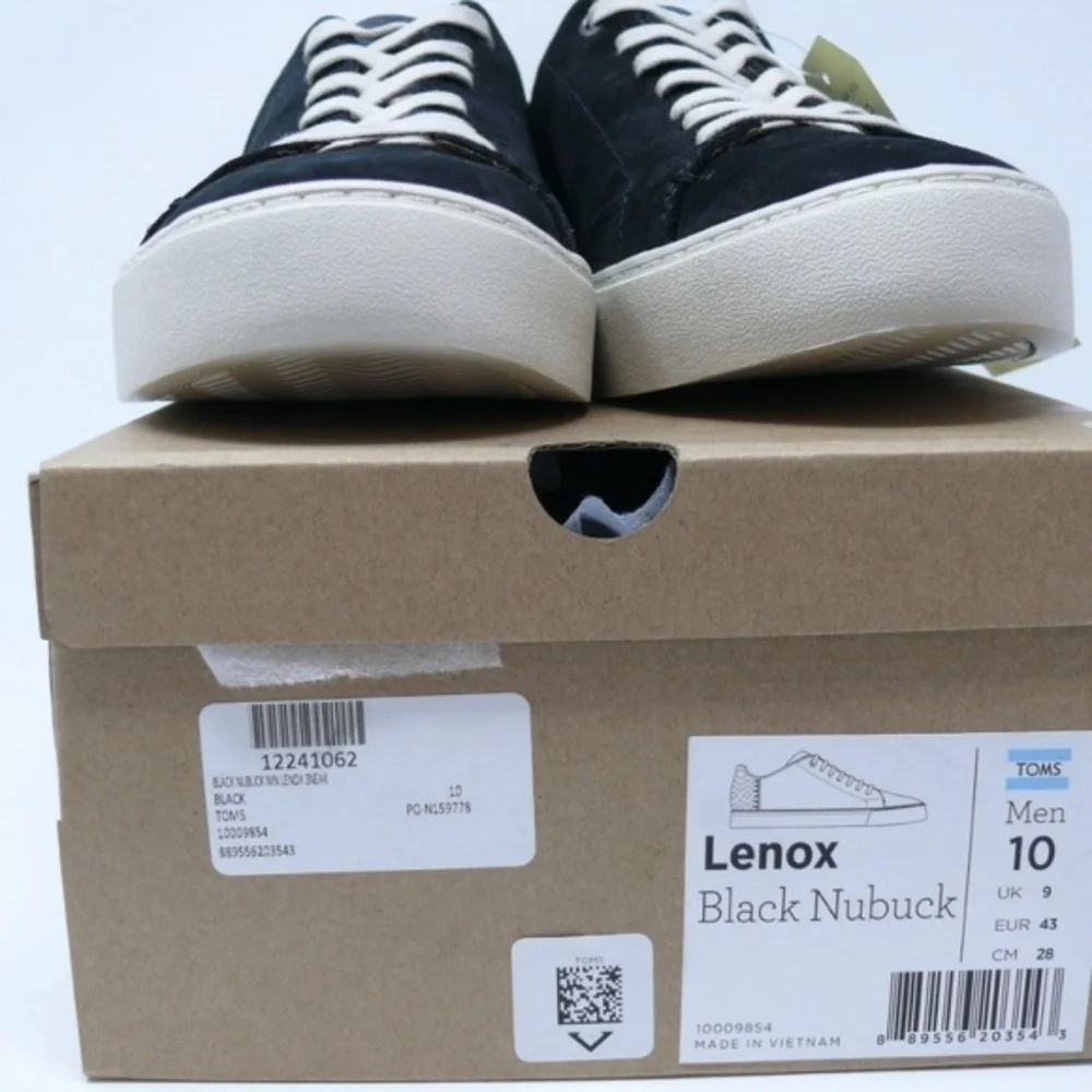 Toms Sneakers Mens Size 10 Black Nubuck Lenox NWT NIB